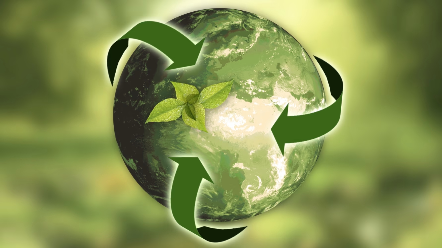 Grön planet som symboliserar ett hållbart samhälle.